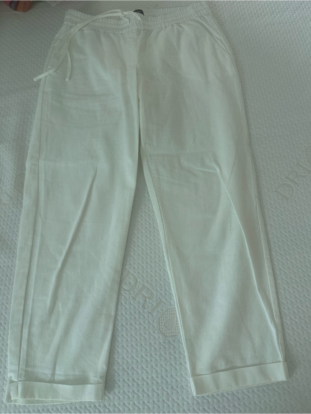 J. Crew White Drawstring Track Pants